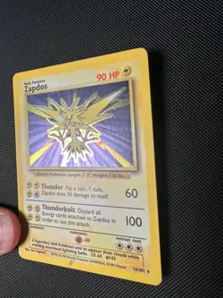 Pokemon TCG Base Set Zapdos Holo Rare 16/102 Light Play LP Vintage WOTC 1999 - Image 4