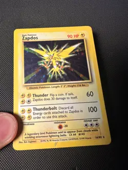 Pokemon TCG Base Set Zapdos Holo Rare 16/102 Light Play LP Vintage WOTC 1999 - Image 5
