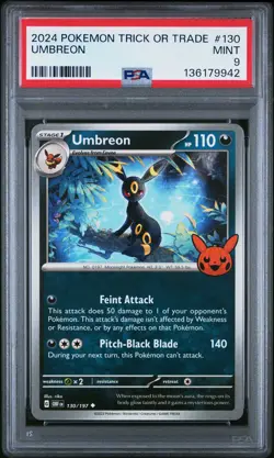 2024 POKEMON TRICK OR TRADE #130 UMBREON PSA 9 - Image 1