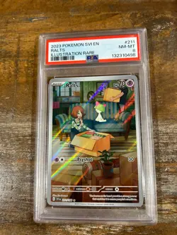 POKEMON 2023 Scarlet Violet Illustration Rare RALTS #211 PSA 8 RARE - Image 1