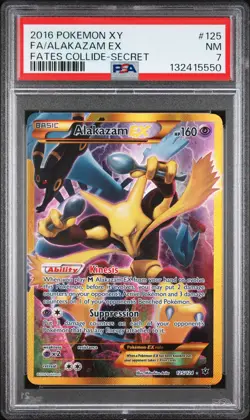 ALAKAZAM EX Fates Collide Holo Secret Rare #125 PSA 7 Pokemon [Nostalgium] - Image 1