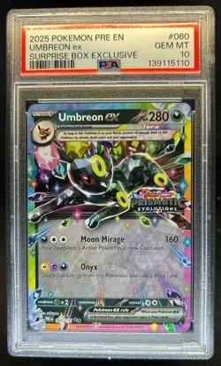 2025 Pokemon SV Prismatic Evolutions PRE EN Umbreon ex Promos #060/131 PSA 10 - Image 1