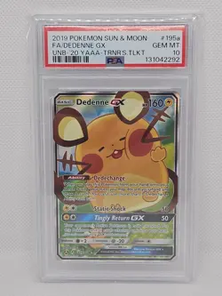 Dedenne GX Full Art Sun & Moon Unbroken Bonds Trainers Toolkit 195a/214 PSA 10 - Image 1