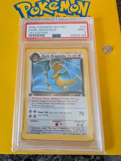2000 Pokemon Team Rocket - Dark Dragonite 1st Edition Non-Holo #22 PSA 9 - Image 1