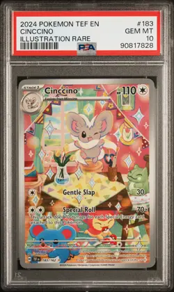 2024 POKEMON TEF EN-TEMPORAL FORCES ILLUSTRATION RARE #183 CINCCINO PSA 10 - Image 1
