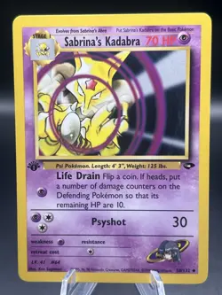 Pokemon Gym Challenge 1st Edition Sabrina's Kadabra 58/132 Regular - Image 1