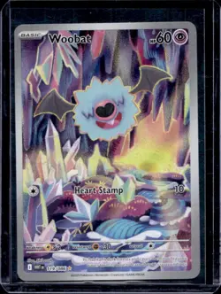 2025 Pokemon SV White Flare WHT EN Woobat Illustration Rare #119/086 - Image 1