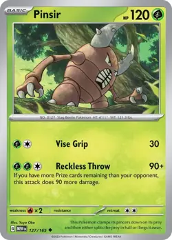 Pokemon TCG - Pinsir 127/165 Sv: Scarlet & Violet 151 Reverse Holo - Image 1