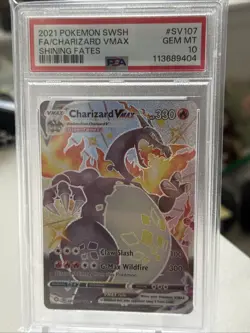 Charizard VMax 2021 Pokemon Sword And Shields Shining Fates #SV107 PSA 10 GEM - Image 1