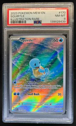 2023 Pokemon SV 151 MEW EN Squirtle #170/165 PSA 8 - Image 1