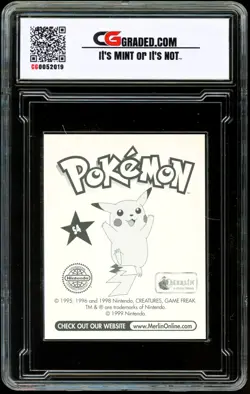 1999 Pokemon Topps Merlin #S4 SPECIAL GLITTER HOLO PRISM Sticker Blastoise CG 10 - Image 2