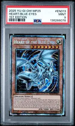 2025 PSA 9 YUGIOH MP25 STARLIGHT RARE HEART OF THE BLUE EYES 💫 - Image 1