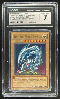 2002 Yu-Gi-Oh! Kaiba 1st Edition Blue-Eyes White Dragon #SDK-001 CGC 7 - Image 1