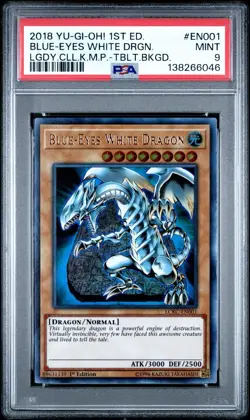 2018 PSA 9 YUGIOH LCKC 1ST ED ULTRA RARE BLUE EYES WHITE DRAGON 💫 - Image 1