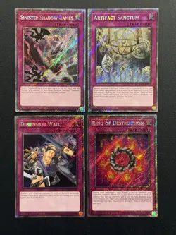2025 YUGIOH RA04 PLATINUM SECRET RARE RING OF DESTRUCTION NM BONUS SET - Image 1