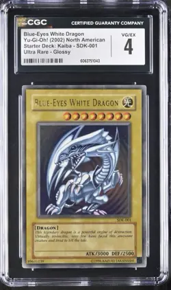 2002 YU-GI-OH! STARTER DECK: KAIBA SDK-001 BLUE-EYES WHITE DRAGON CGC 2 - Image 1