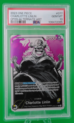 One Piece Charlotte Linlin #077 2023 English OP03 Alternate Art PSA 10 - Image 1