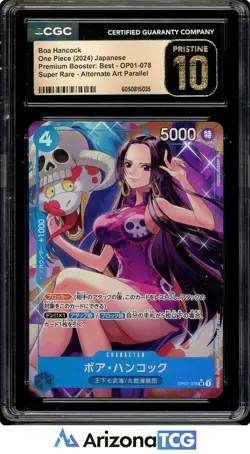 One Piece Boa Hancock OP01-078 Alt Art Prm Booster Japanese BLACK LABEL CGC 10 - Image 1