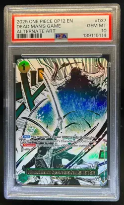 2025 One Piece Demon Aura Dead Man's Game Alt Art #OP12-037 PSA 10 - Image 1