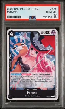 2025 One Piece OP10 En Perona Royal Blood #092 PSA 10 Gem Mint - Image 1