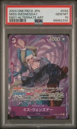 PSA 10 2024 ONE PIECE JPN MEMORIAL COLLECTION- EB01-034 MISS WEDNESDAY - Image 1