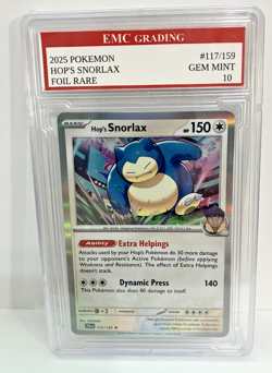 HOP'S SNORLAX #117/159 RARE FOIL Pokemon 2025 Card GRADED 10 MINT TCG CCG - Image 1
