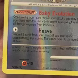 Pokemon Munchlax TCG Diamond & Pearl Reverse Holo Card 33/130 - Image 2