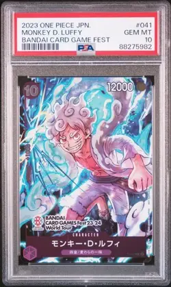 PSA 10 Luffy P-041 PROMO BANDAI CARD GAME Fest World Tour One Piece（10） - Image 1