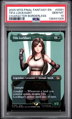 2025 MTG FINAL FANTASY CHARACTER BORDERLESS #0391 TIFA LOCKHART PSA 10 - Image 1