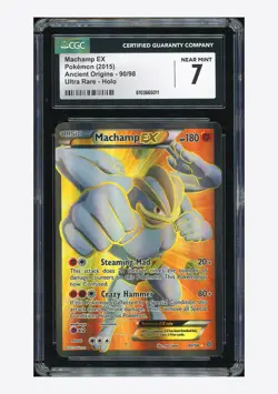 Pokemon CGC 7 Machamp EX Ultra Rare 2015 90/98 Ancient Origins English - Image 1