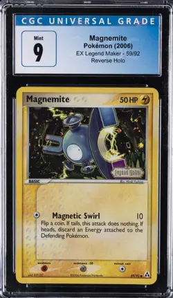 2006 POKEMON EX LEGEND MAKER REVERSE HOLO #59 MAGNEMITE CGC 9 - Image 1