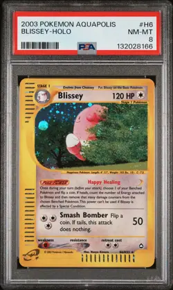 2003 POKEMON AQUAPOLIS #H6 BLISSEY-HOLO PSA 8 - Image 1