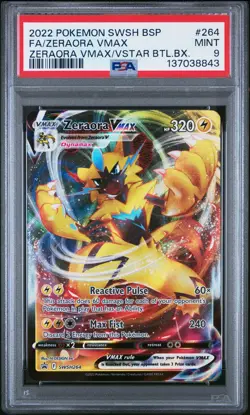 2022 POKEMON SWSH BLACK STAR PROMO #264 FULL ART/ZERAORA VMAX PSA 9 - Image 1