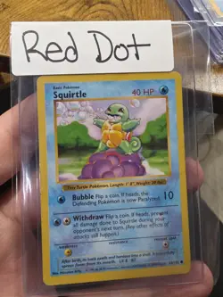 1999 Pokemon Base Set Shadowless Squirtle Red Diamond Dot Error #63 MP - Image 1