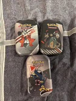 Factory Sealed Pokemon TCG Scarlet & Violet Black Bolt/White Flare Mini Tins X3 - Image 1