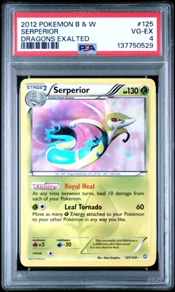 2012 POKEMON B&W DRAGONS EXALTED #125 SERPERIOR PSA 4 - Image 1