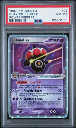 2007 POKEMON EX POWER KEEPERS #93 CLAYDOL EX-HOLO PSA 8 - Image 1