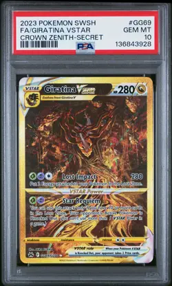 2023 POKEMON SWORD & SHIELD CROWN ZENITH SECRET FULL ART/GIRATINA VSTAR PSA 10 - Image 1