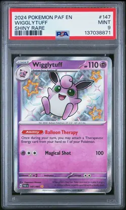 2024 POKEMON PAF EN-PALDEAN FATES SHINY RARE #147 WIGGLYTUFF PSA 9 - Image 1