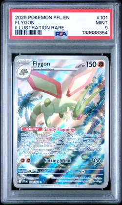 2025 POKEMON PFL EN-PHANTASMAL FLAMES ILLUSTRATION RARE #101 FLYGON PSA 9 - Image 1