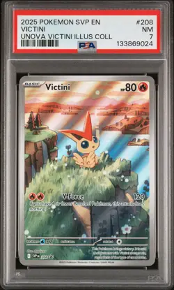 2025 POKEMON SVP PROMO UNOVA VICTINI ILLUSTRATION COLLECTION #208 VICTINI PSA 7 - Image 1