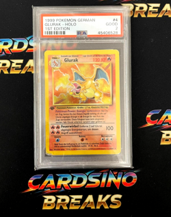 1999 Pokemon German Charizard GLURAK HOLO 1ST EDITION PSA 2 - Image 1