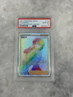 2021 POKEMON CHERYL FULL ART SECRET RARE SWSH BATTLE STYLES PSA 10 GEM MINT - Image 1