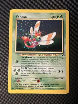 Pokemon TCG Yanma 17/75 Neo Discovery Holo Rare Vintage WOTC LP - Image 1