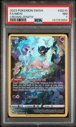 2023 POKEMON SWORD & SHIELD CROWN ZENITH #GG10 FULL ART/MEW PSA 7 - Image 1