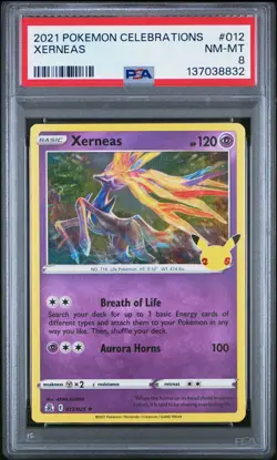 2021 POKEMON CELEBRATIONS #012 XERNEAS PSA 8 - Image 1