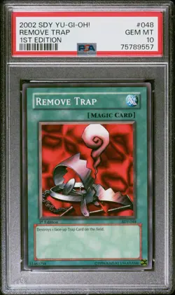 2002 Yugioh Remove Trap PSA 10 SDK-048 1st Edition Common GEM MINT - Image 1