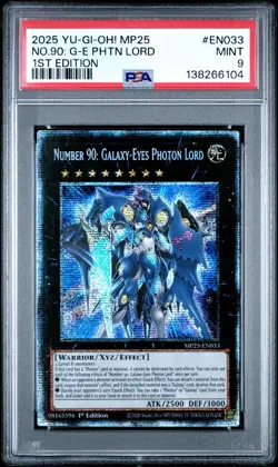 2025 PSA 9 YUGIOH MP25 STARLIGHT RARE NUMBER 90 GALAXY EYES PHOTON LORD 💫 - Image 1