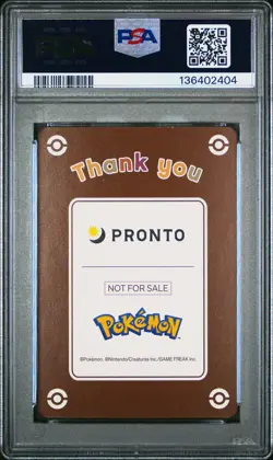 2023 POKEMON X PRONTO THANK YOU CARD VERSION 1 EEVEE/PIKACHU PSA 7 - Image 2