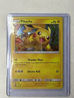 Pikachu SM76 MP Black Star Promo Cosmos Holo Foil Pokemon TCG Card SM 76 - Image 1